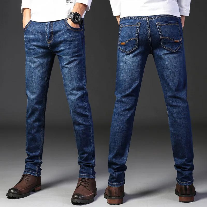 Jeans élastiques à coupe droite pour hommes, pantalons décontractés de style nouveau et populaire po