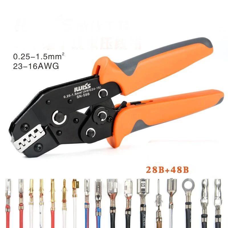 Suffiser SN-58B = 28B + 48B Pince à sertir les fils 0.25-1.5 mm² pour Box TAB 2.8/4.8/6.3 SM2.5 XH2.