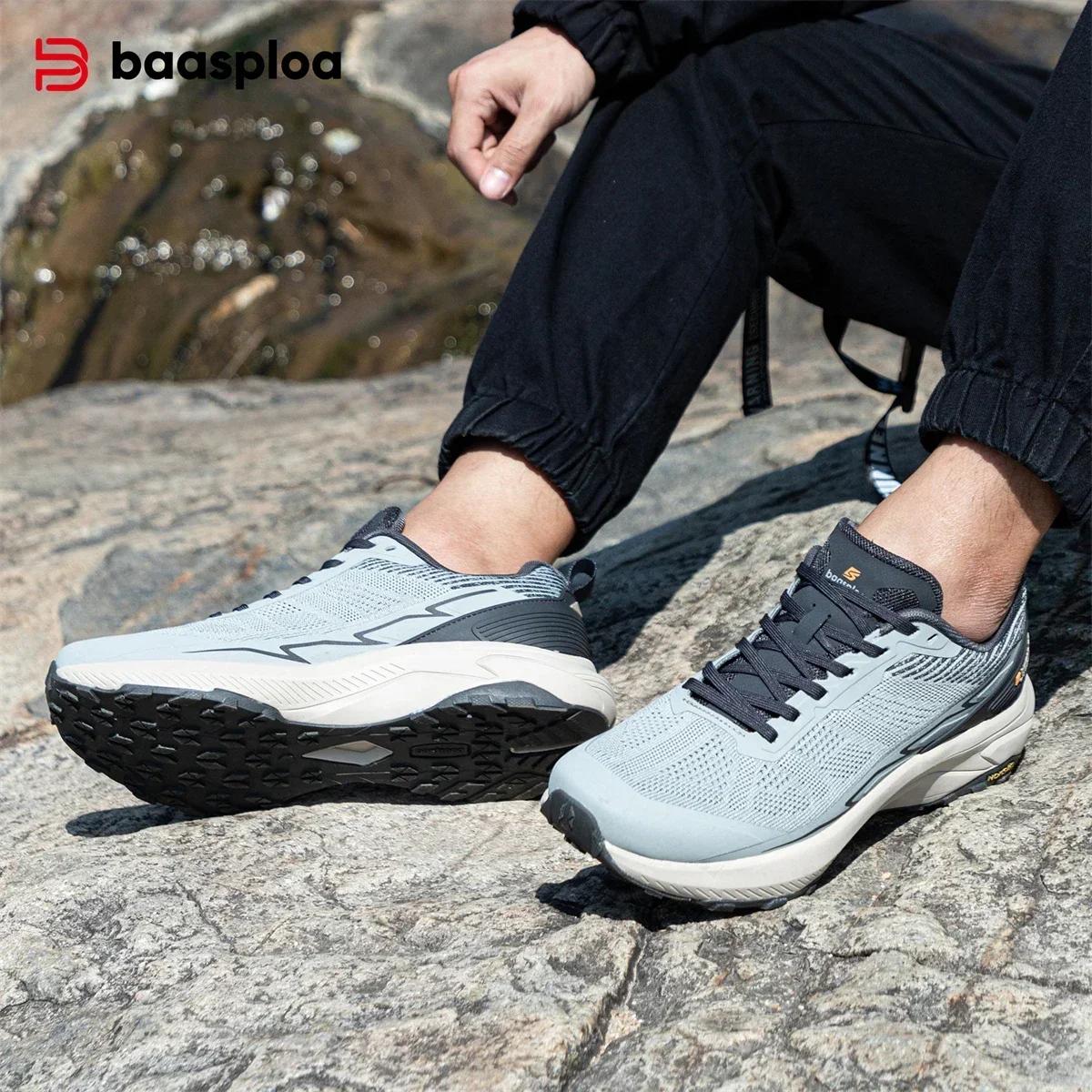 Baasploa – nouvelles chaussures de randonnée pour hommes, baskets légères à lacets en maille, à la m