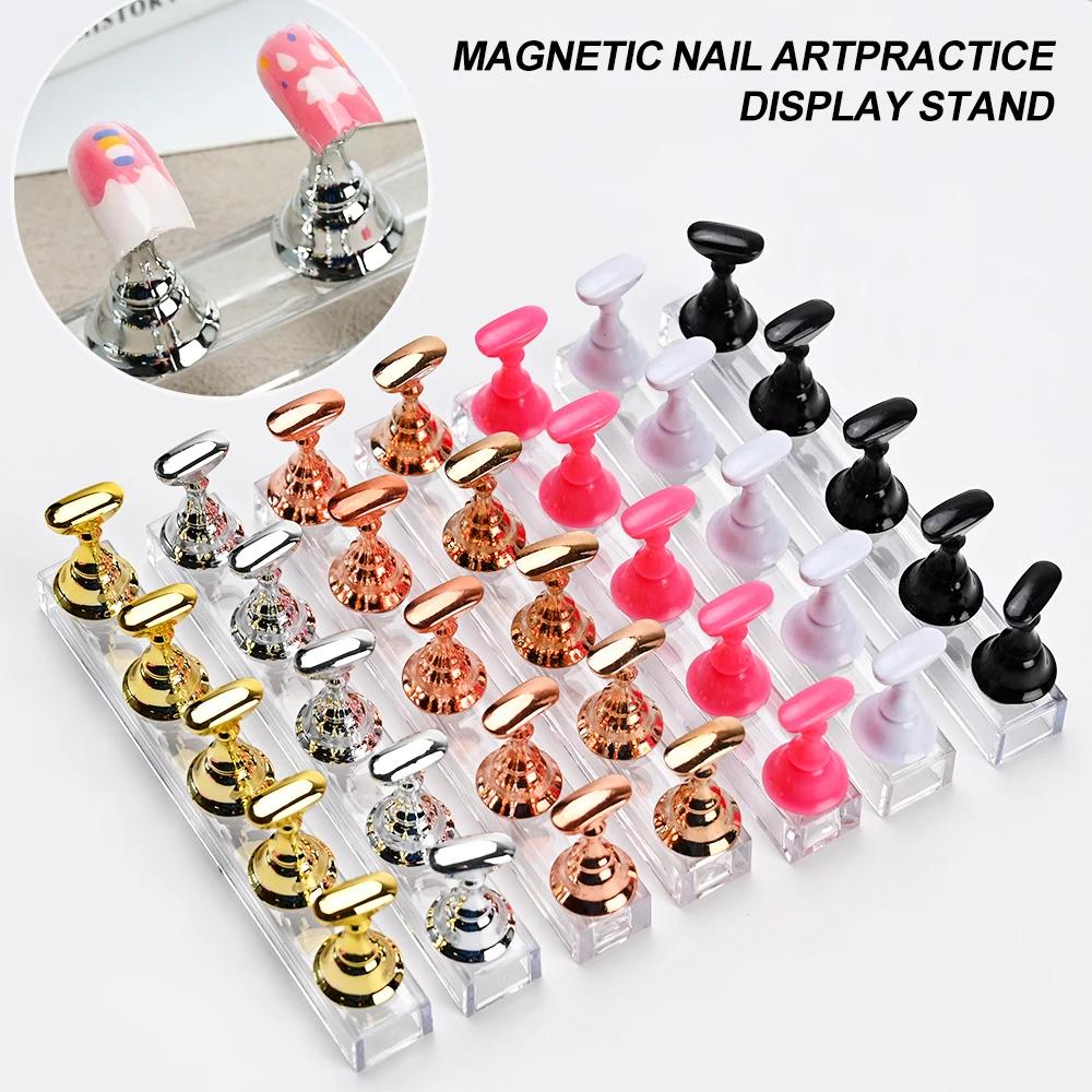 Support magnétique pour ongles à pression, 5 pièces, présentoir de faux ongles, support de pratique