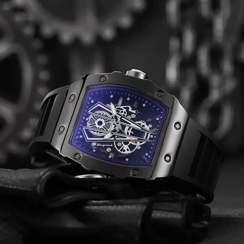 1/2 pièces de luxe grand cadran hommes montre à Quartz décontracté bracelet en Silicone hommes montr