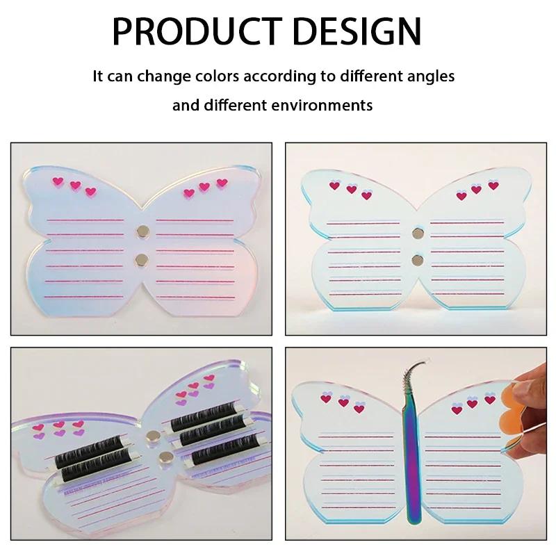 Outil d'extension de cils en acrylique, support de cils greffés, palette colorée avec plaque d'échel
