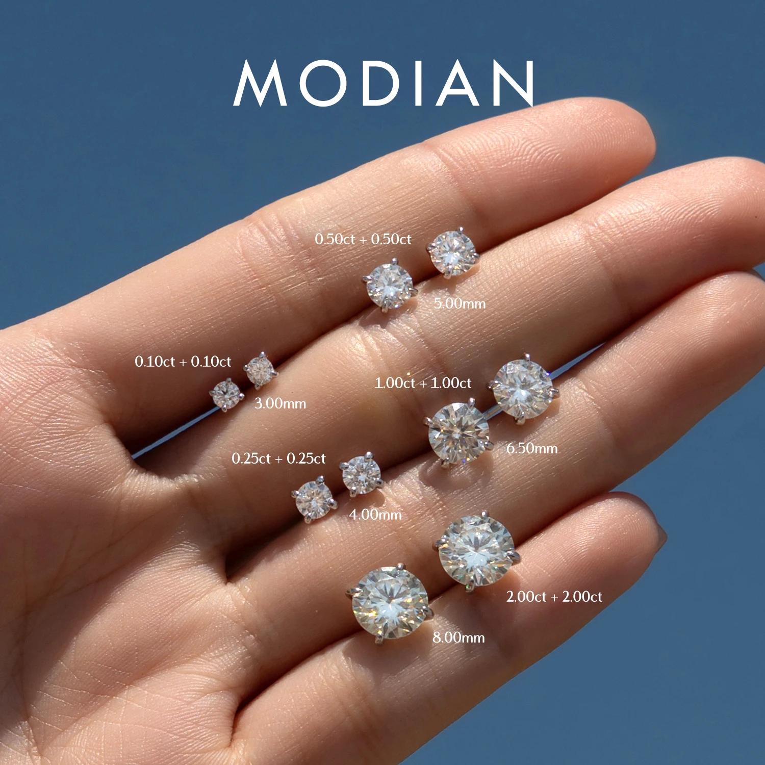 MODIAN 5 tailles D couleur Moissanite boucles d'oreilles 925 en argent Sterling scintillant luxe bou