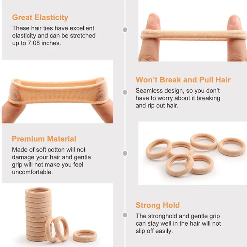 Ensemble d'élastiques à cheveux en coton pour femmes, 50 pièces/ensemble, chouchous pour cheveux dou