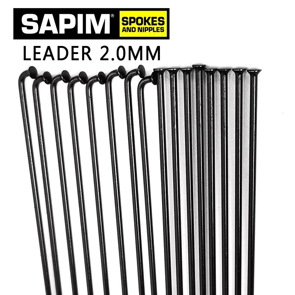 Rayons de vélo SAPIM 2.0 rayons ronds j-bend/à traction droite vélos noirs avec rayons à capuchon en