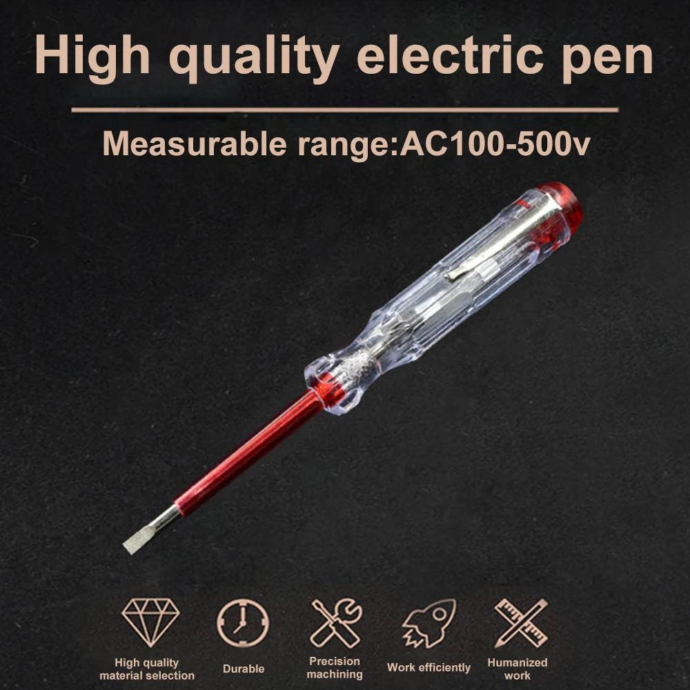 Stylo de test portable sans contact, tournevis plat, outil à main électrique, testeur de tension LED