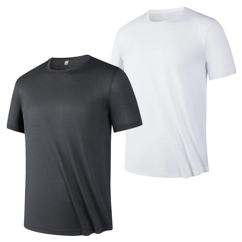 2 pièces séchage rapide hommes course T-shirt Fitness sport T-shirt gymnastique entraînement t-shirt