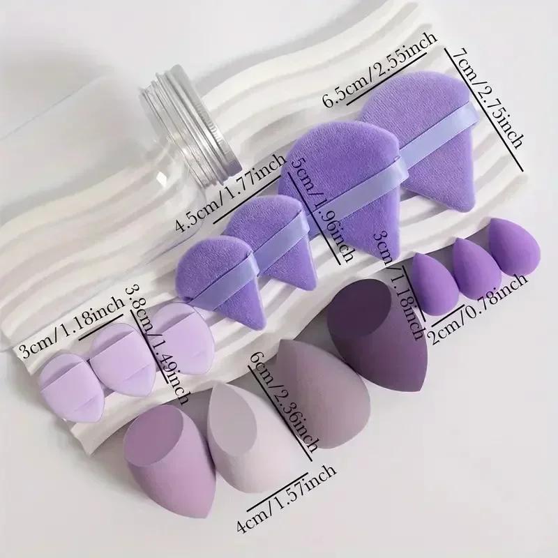 12/14 pièces éponge de maquillage bouffée cosmétique fond de teint éponges mélangeur beauté oeuf pou