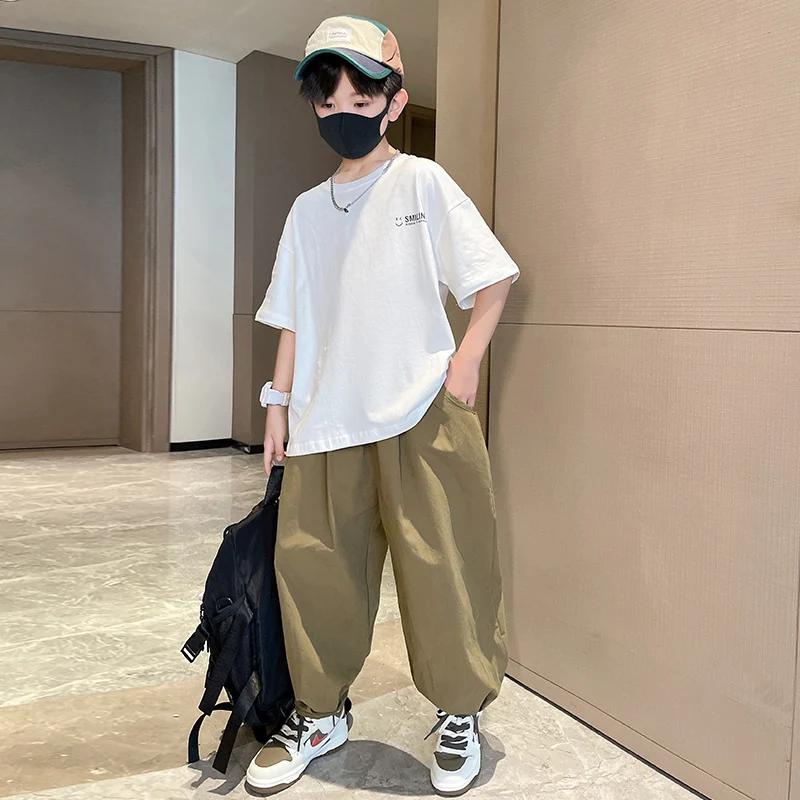 Ensembles d'été pour enfants adolescents, vêtements pour garçons, ensemble en coton, nouvelle mode p