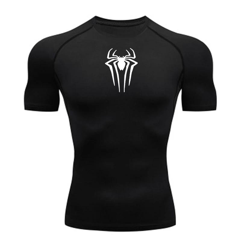 2025 Compression t-shirt hommes à manches courtes Sport t-shirts Fitness course vêtements de Sport h