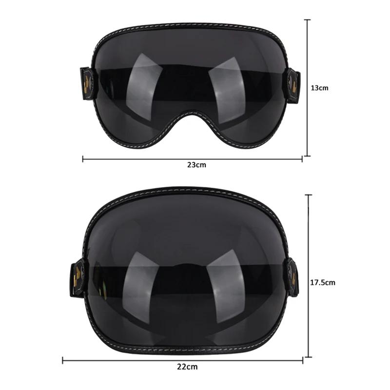 SOMAN – demi-casque de moto, rétro, visage ouvert, Vintage, bouclier à bulles, visière, lentille, lu