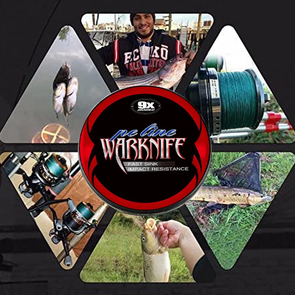 Warknife-Ligne de pêche tressée en PE et à 9 brins, fil de 15/20/25/35/40/45/50/60/70/80/110/ravi lb