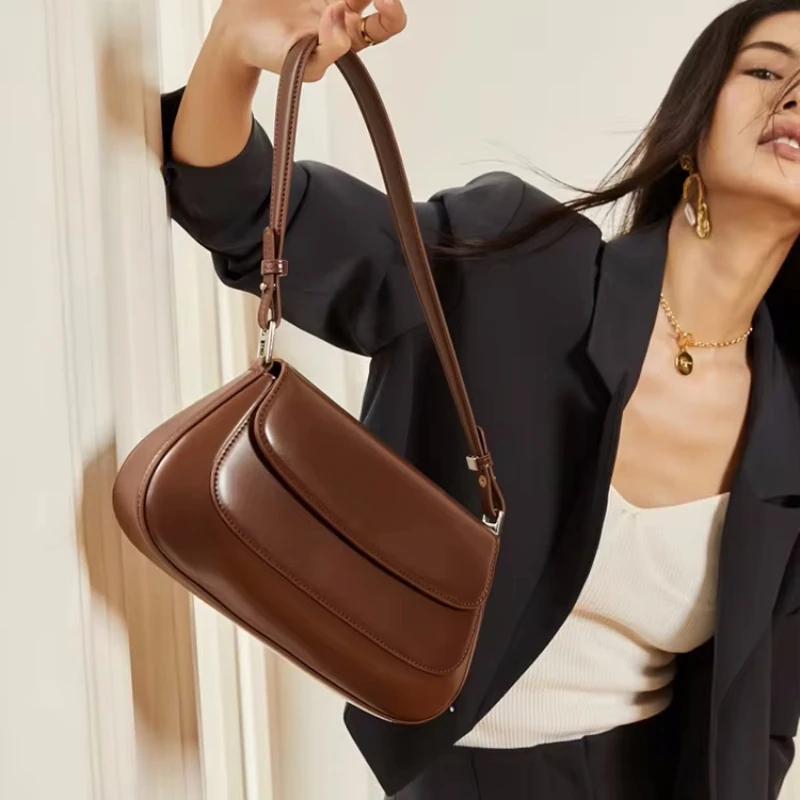 Sacs à bandoulière sous les bras en cuir de vache sacs à main en cuir véritable femmes sac à bandoul