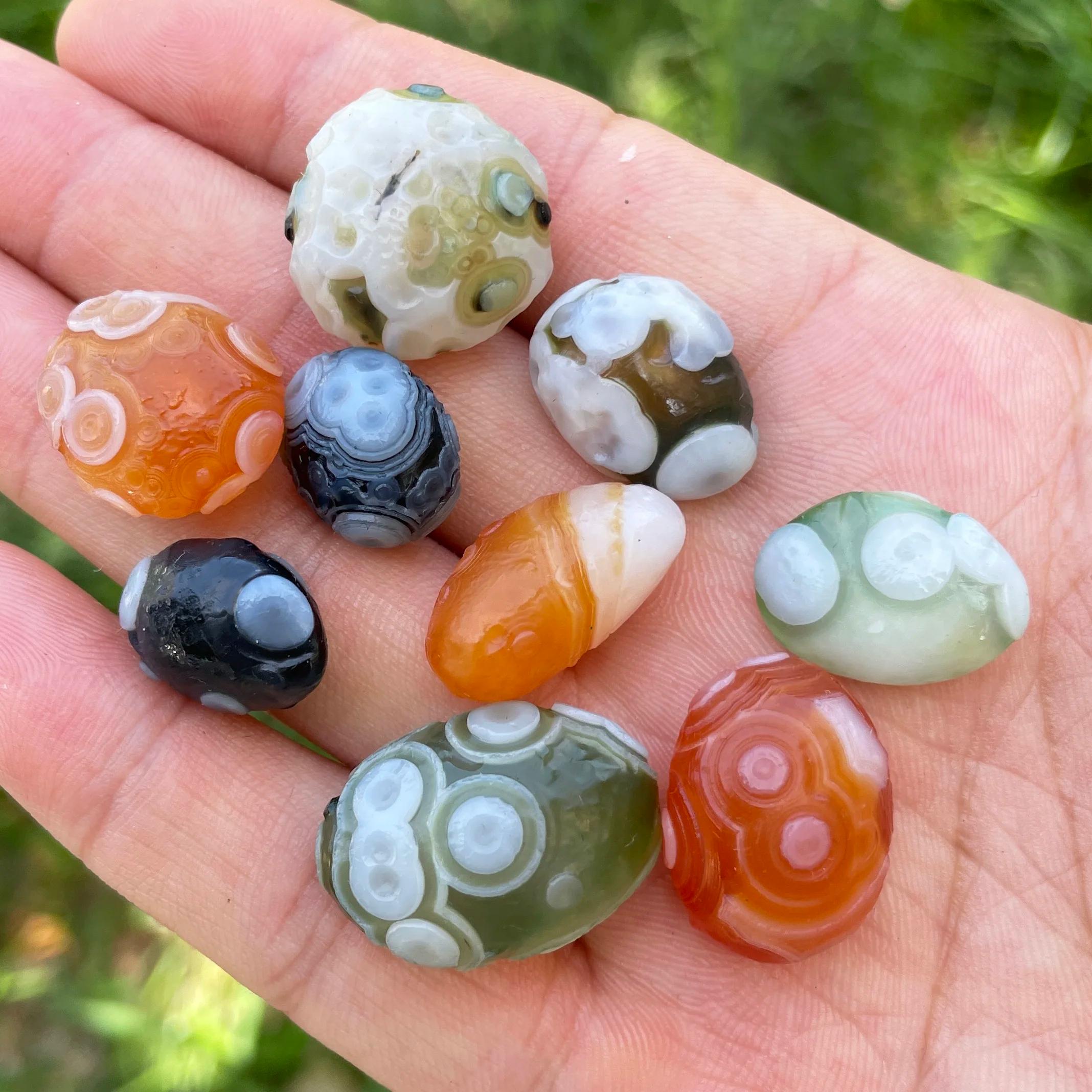 Agate Sardonyx Vert Naturel d'Alxa Gobi, Spécimen de Roche, Pierre de Guérison Énergétique, Décorati