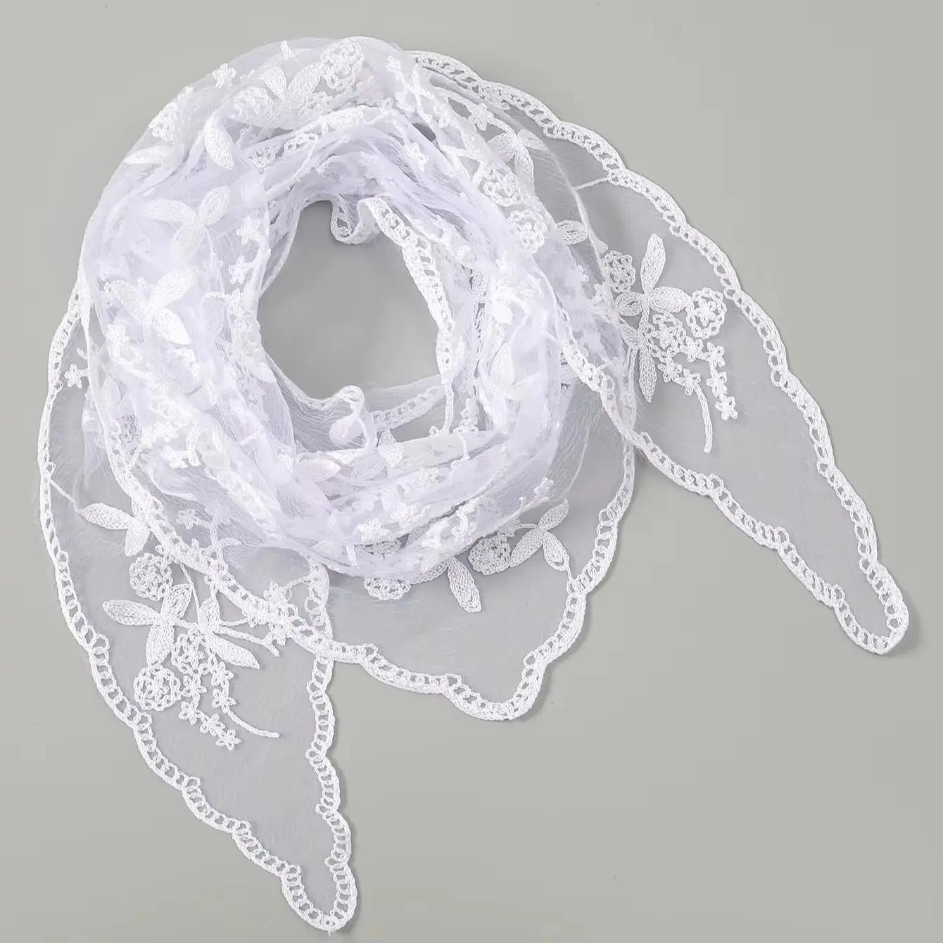 Mode Ins dentelle cheveux écharpe femmes rétro Triangle bandes de cheveux Vintage triangulaire foula