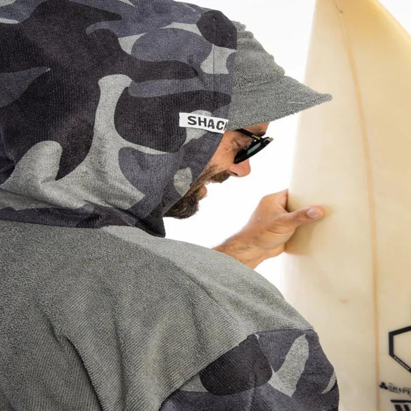 Tichken – Robe à capuche unisexe pour la plage et la natation, serviette à langer en velours microfi