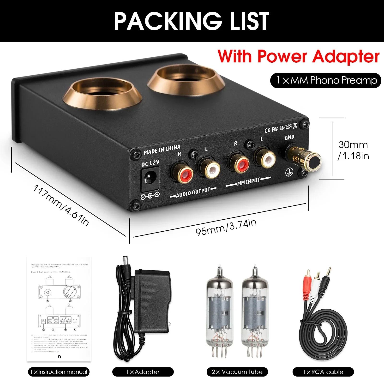 Nobsound Mini MM RIAA Phono scène platine préampli HiFi stéréo Audio Tube sous vide préamplificateur