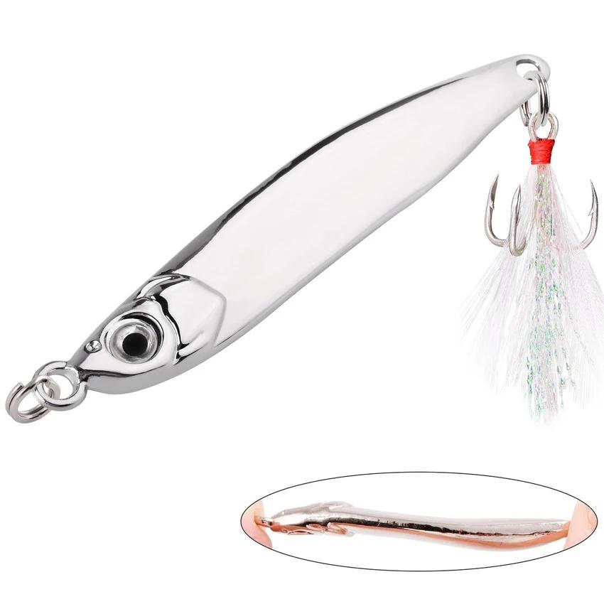 Leurre de pêche en métal cuillère, appâts de bar d'hiver, Spinnerbait, Minnow coulant, Hot Spinner B