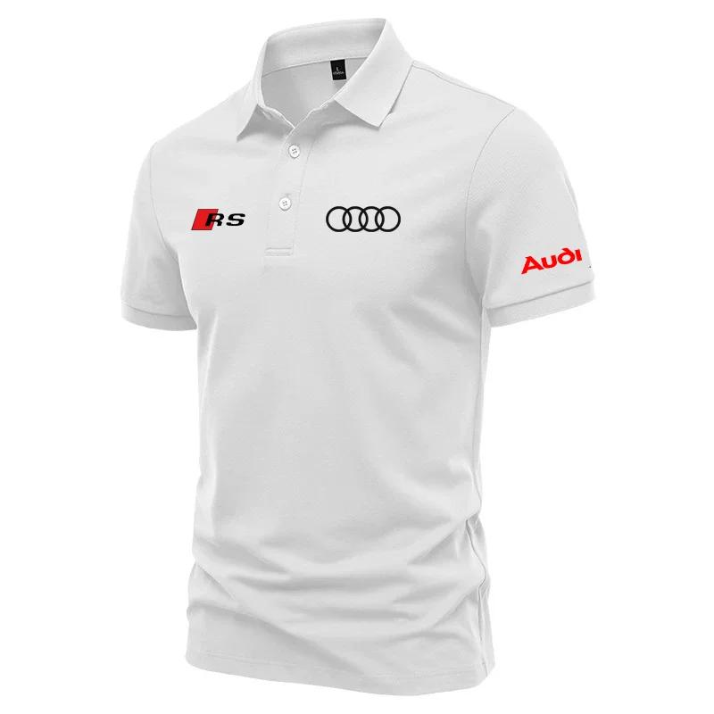 T-shirt à revers de haute qualité, chemise à manches courtes pour assistant de magasin Audi car 4S,