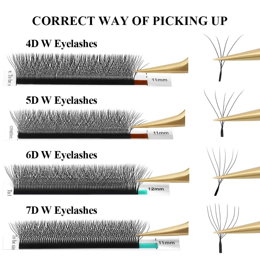 NAGARAKU Livraison Locale UE 5 Boîtes Extensions de Cils Pré-faits en Éventail Forme W Bloom 3D 4D 5