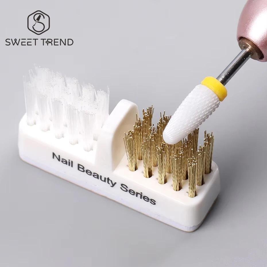 Tête de meulage électrique pour ongles, brosse de nettoyage, forets de manucure portables, nettoyant