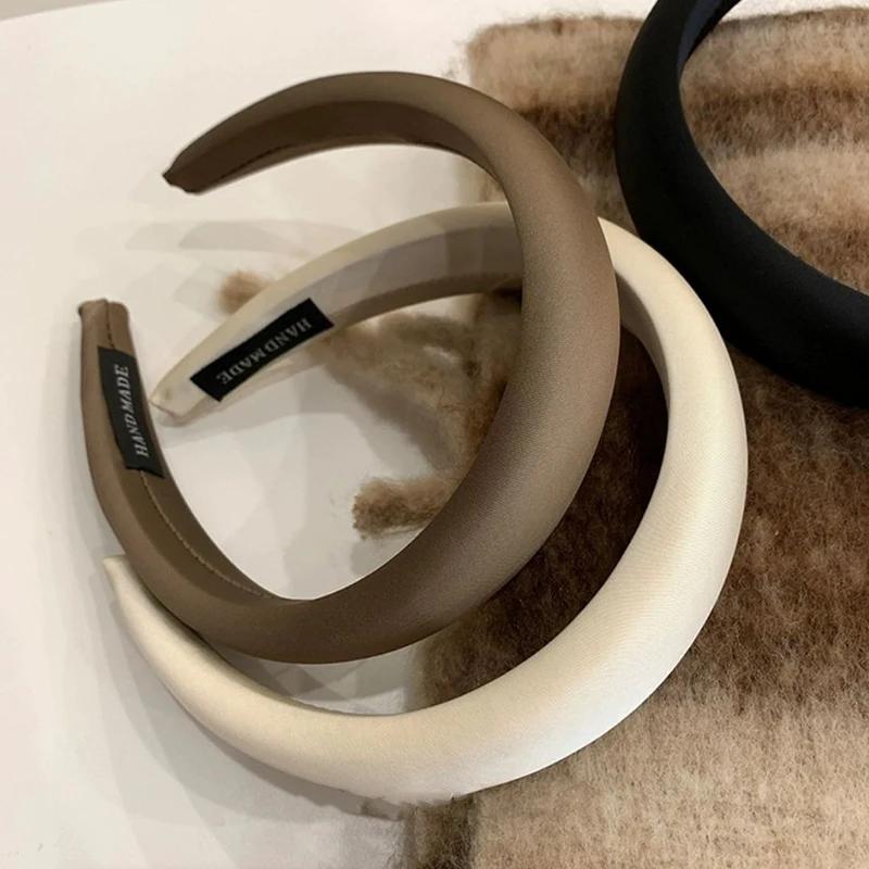 Bandeau de sauna en éponge de satin rétro pour femmes, document solide, tempérament français élégant
