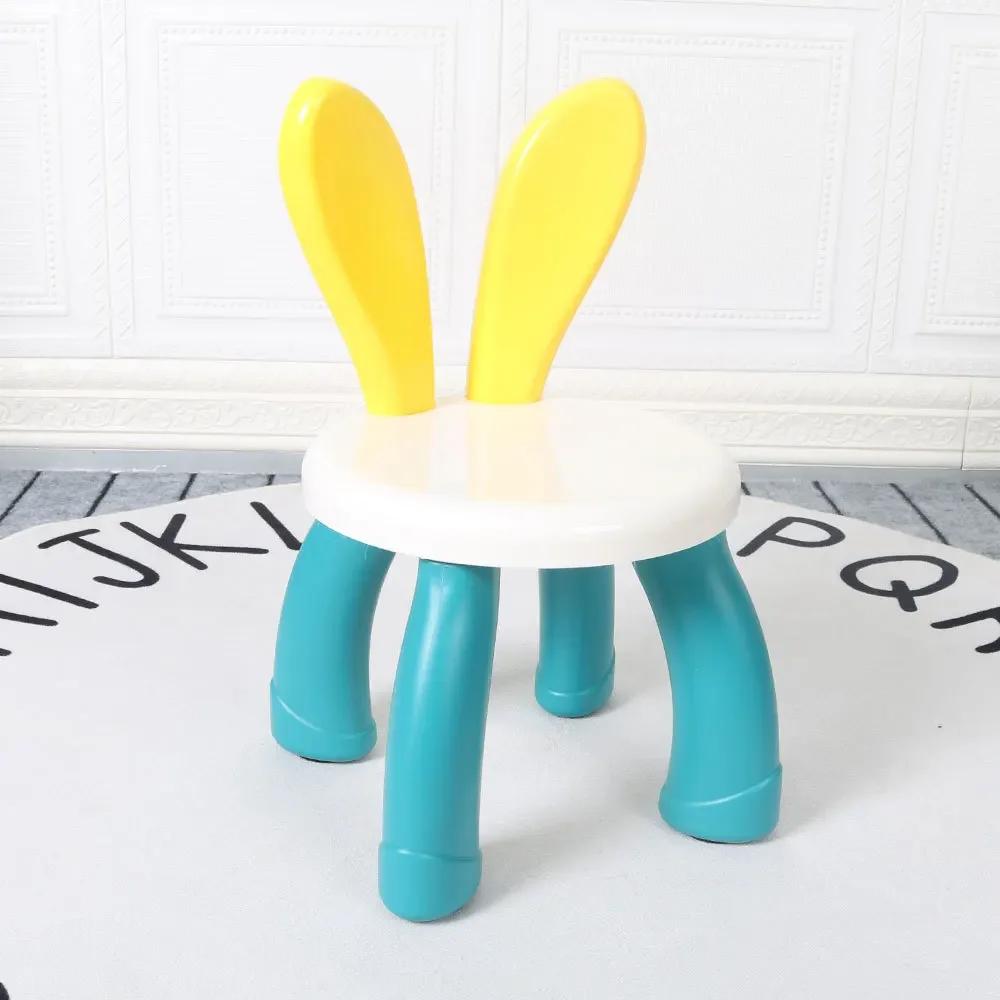 Adorable lapin maternelle enfants chaise en plastique épaissi pied de lit meubles antidérapants enfa