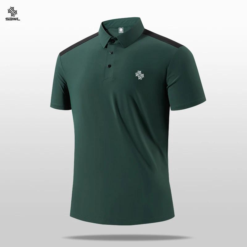 SBWL-Polo à fermeture éclair pour hommes, T-shirt à séchage rapide, Col rabattu, Manches courtes, St