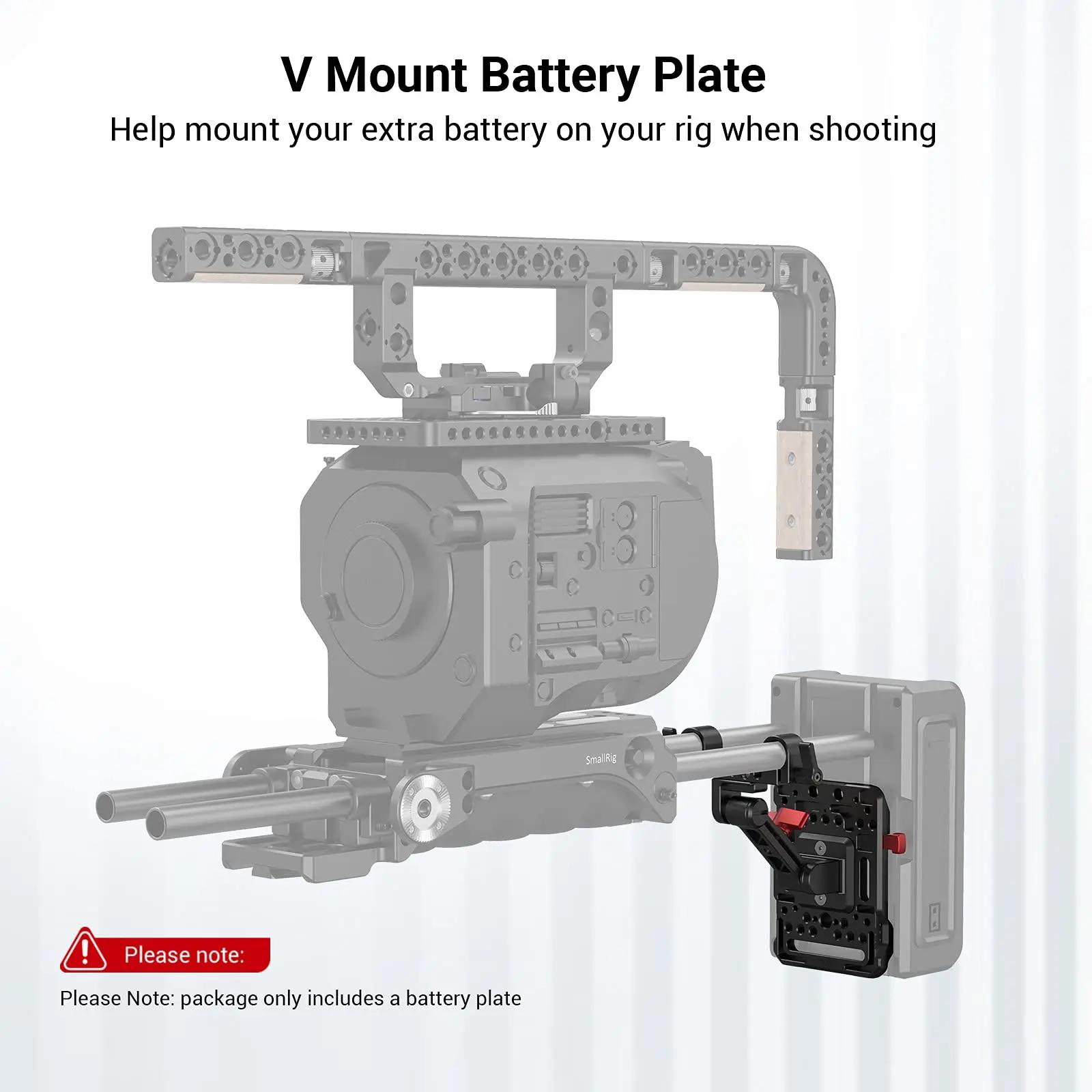 Plaque de batterie à montage en V SmallRig, plaque de batterie à montage en V avec pince à tige de 1