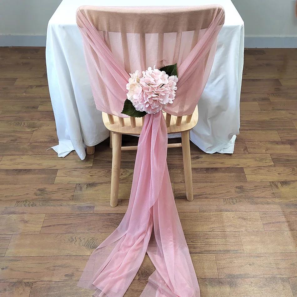 Chemin de Table en mousseline de soie, tissu transparent en soie pour Boho, superposition d'arc de m