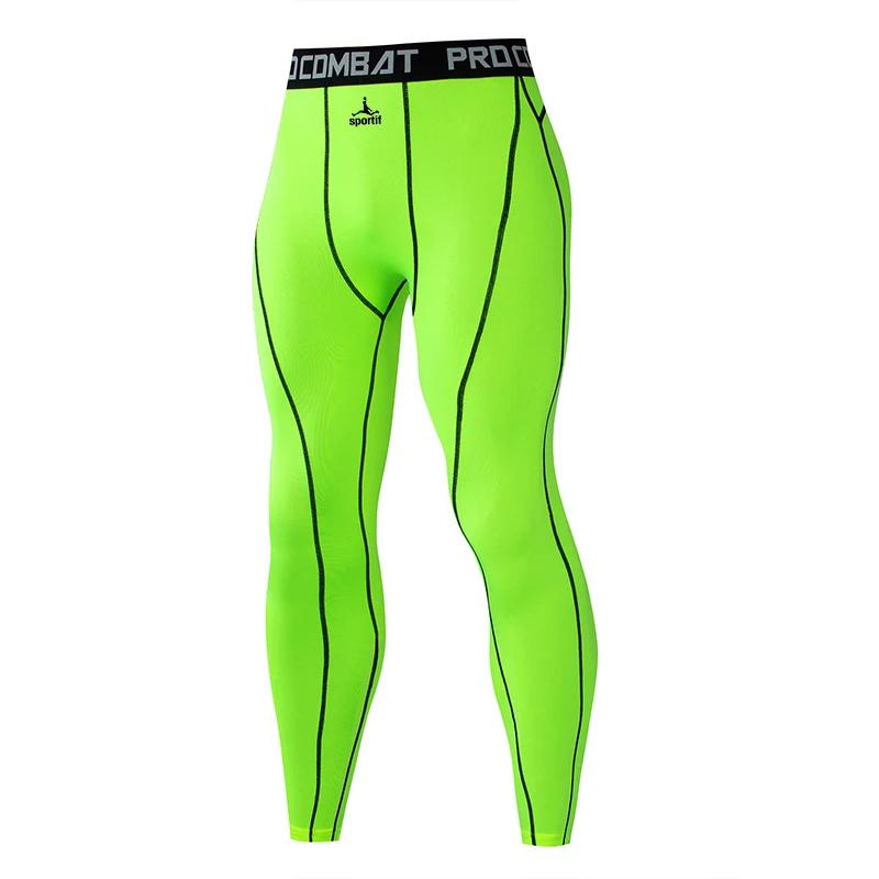 Leggings compression homme musculation fitness - Pantalon d'entraînement élastique muscle alive training