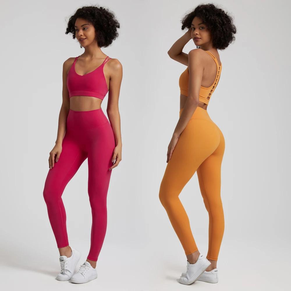 SHINBENE Super Cloud 25 "Nylon taille haute pantalons de Yoga 4 voies extensible Spandex V forme dos