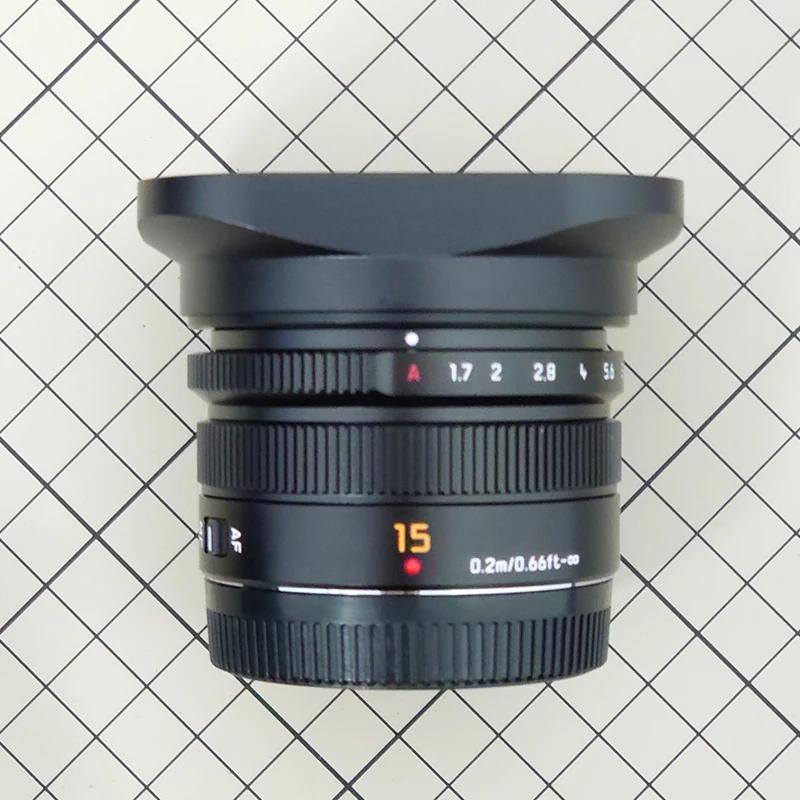 Haoge LH-P15 carré métal pare-soleil pour Panasonic Leica DG obturateur ILaffiliations 15mm f/1.7 AS