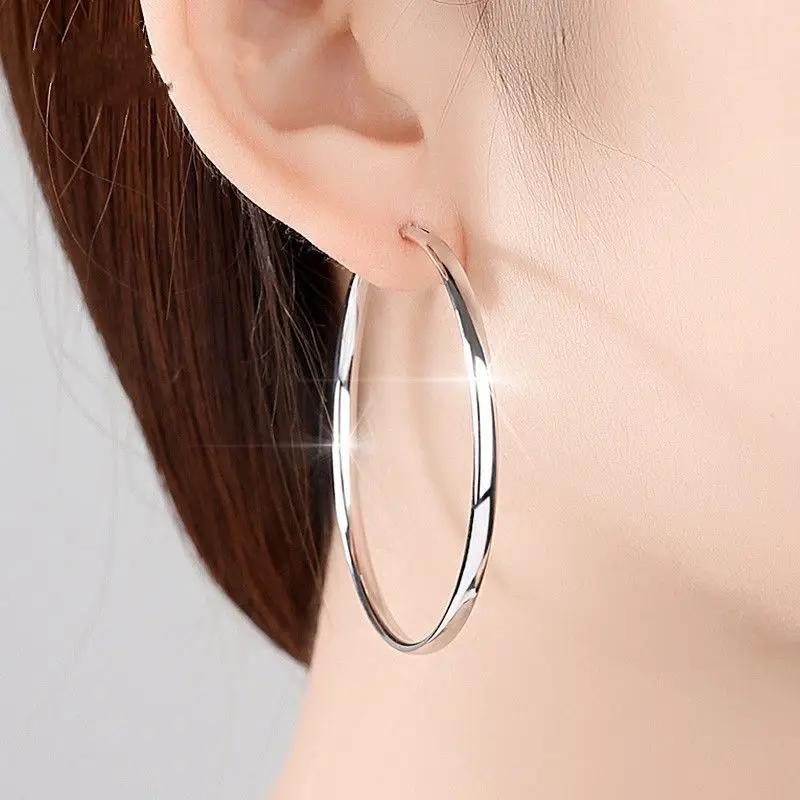 Senlissi-nouvelles boucles d'oreilles plaquées or 18 carats pour femmes, en argent Sterling 925, 3.0