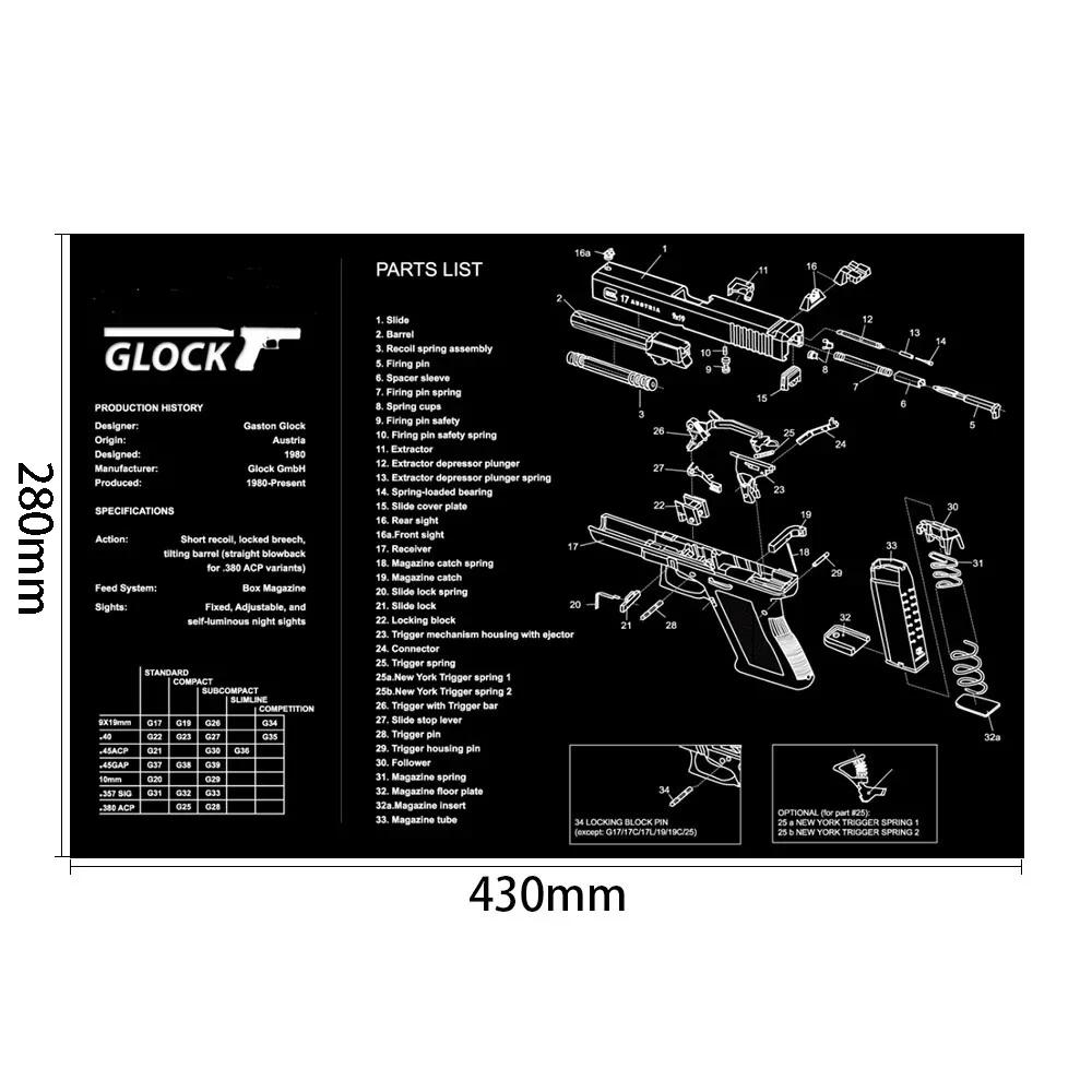 Kit de nettoyage pour AR15, tapis de souris pour Colt 1911 AK47 Beretta 92 FS BROWNING CZ Shadow2 SA