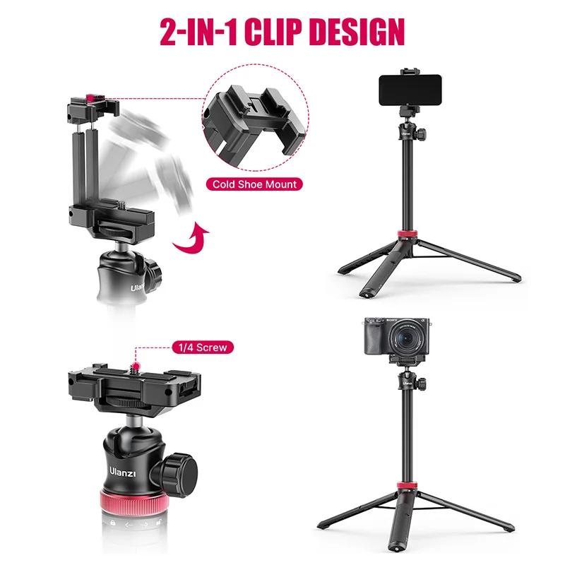 Ulanzi MT-44 trépied extensible pour diffusion de vie de 57,6 pouces avec support de téléphone pour