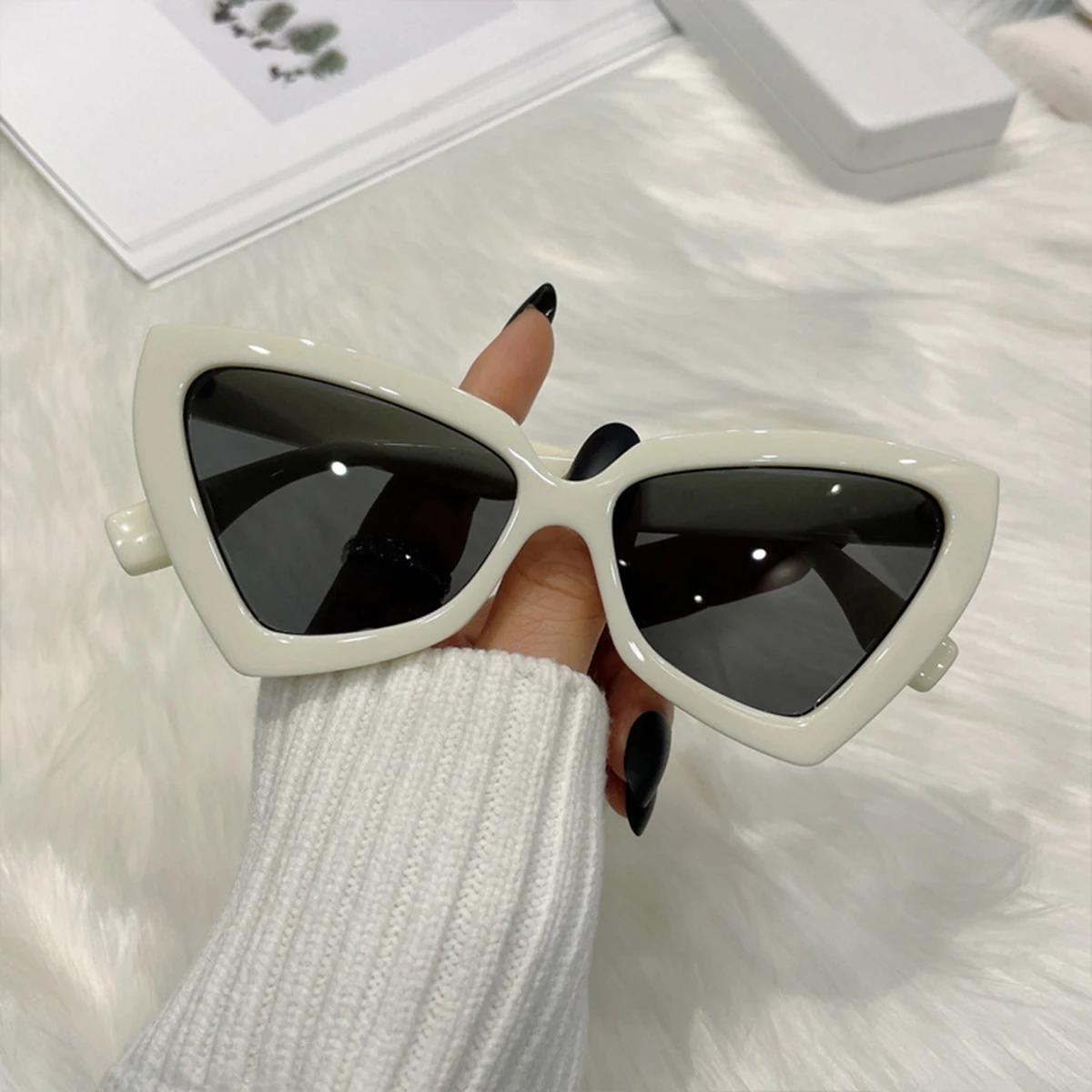 Lunettes de soleil triangle polygone pour femmes et hommes, lunettes vintage, lunettes rétro, lunett