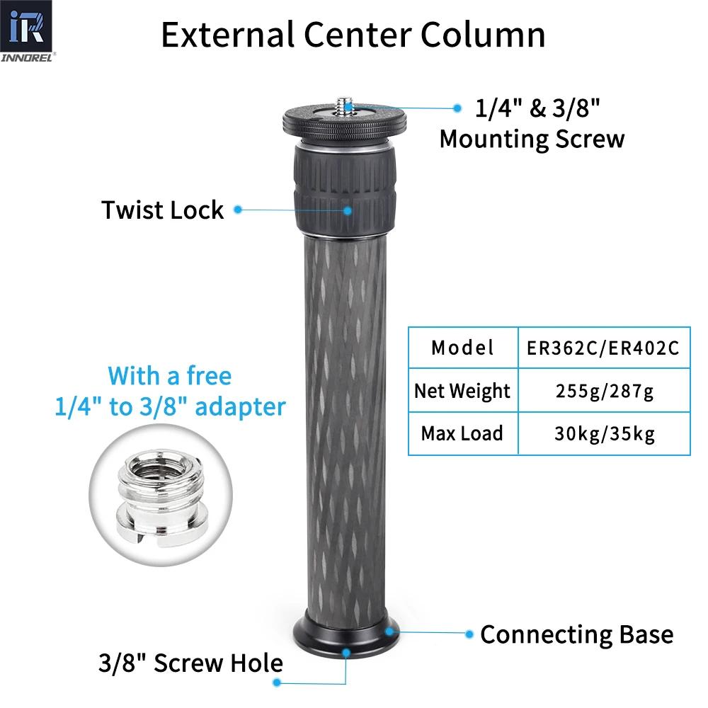 Trépied universel en Fiber de carbone à 10 couches ER362C/ER402C, colonne centrale, poteau d'extensi
