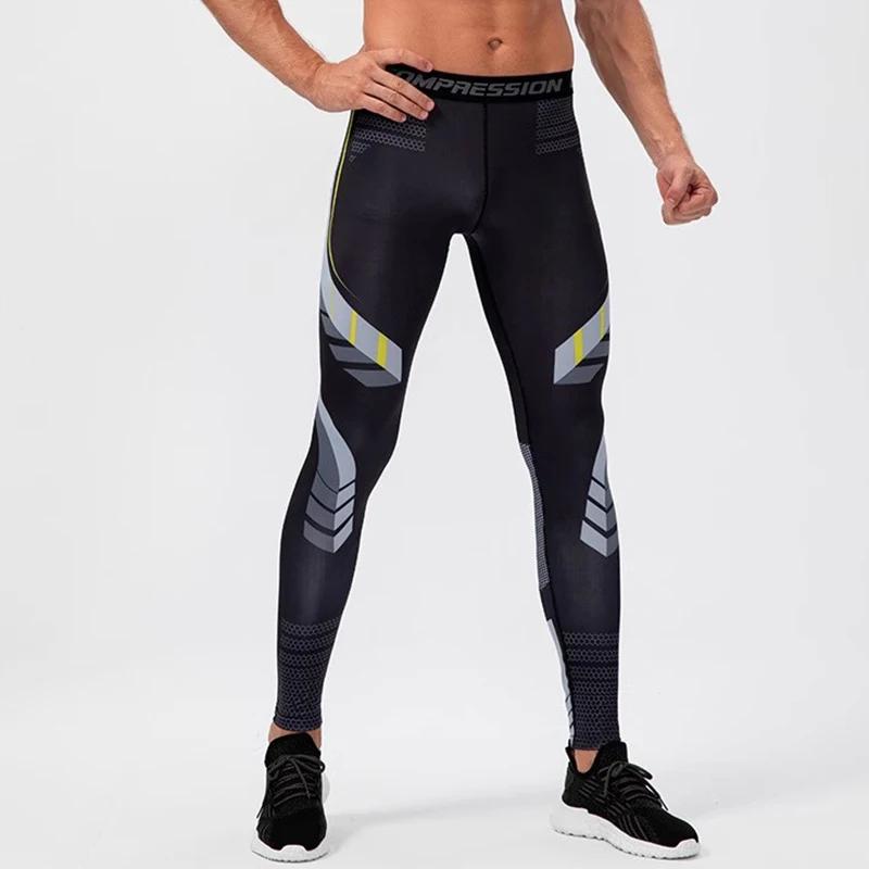 Pantalons de Compression pour hommes, vêtements de sport, Legging d'entraînement, pantalons slim, co