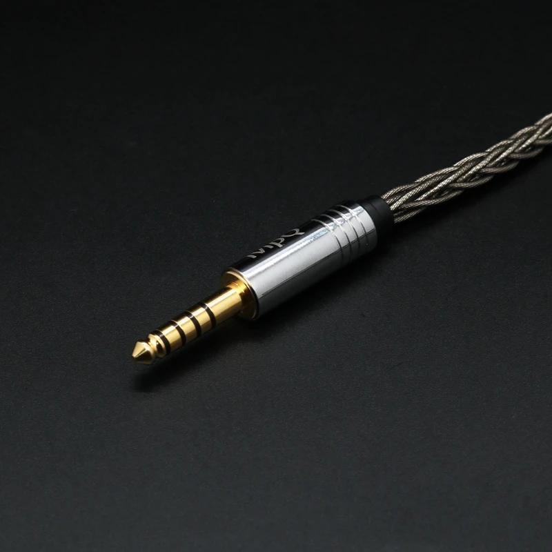 Câble de mise à niveau pour écouteurs, feuille d'argent à 8 cœurs, ivipQ-504, avec MMCX/QDC/0.78 2 b