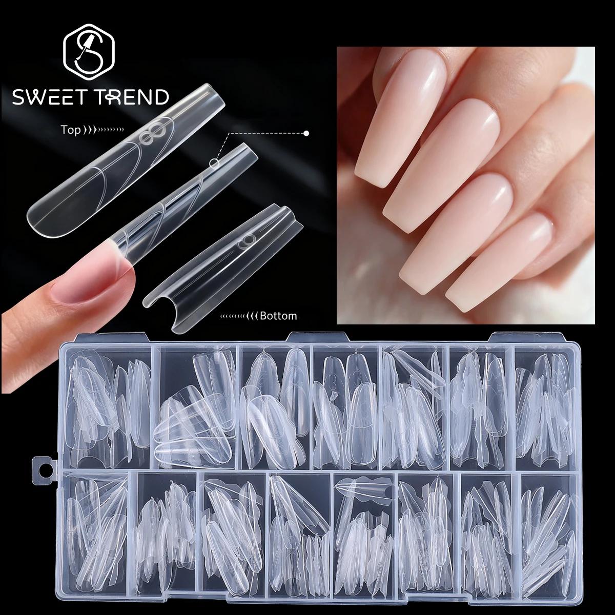 180 pièces nouveau Sandwich Extension d'ongle moule intercalaire double formes d'ongles facile à faç