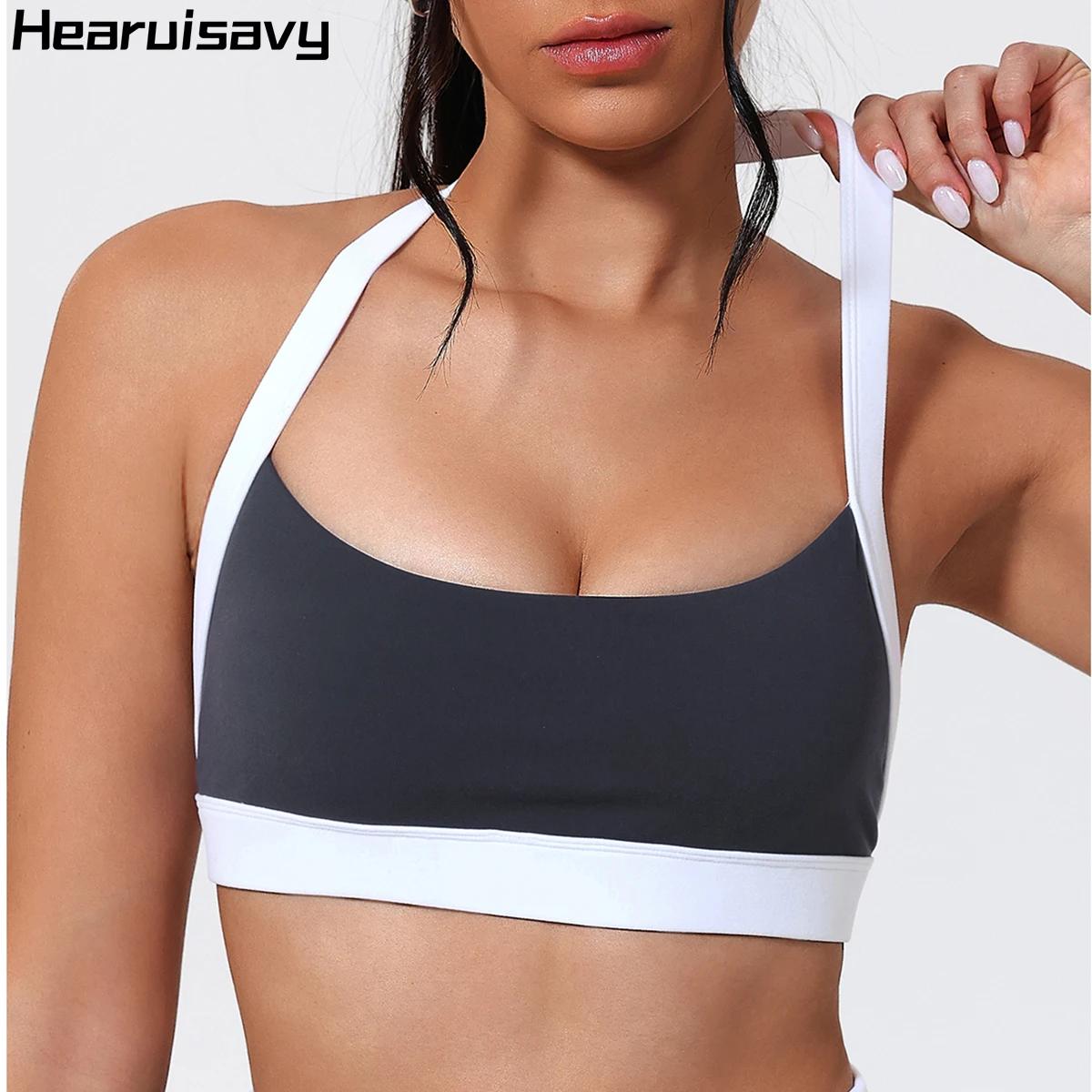 Hearuisavy décolleté soutien-gorge de sport vêtements de sport femmes Push Up course antichoc Fitnes