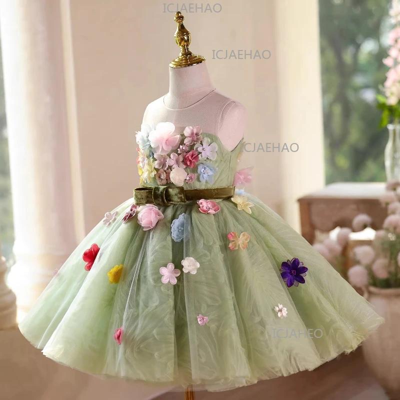 Robe de Princesse pour Enfants, Costume de Fille pour Anniversaire, Robe de Performance au Piano, Te