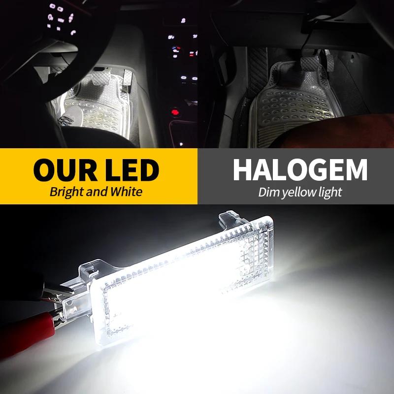 2x LED De Courtoisie De Porte Intérieur Plancher Lumière De Coffre a Bagages Lampe De Boîte À Gants