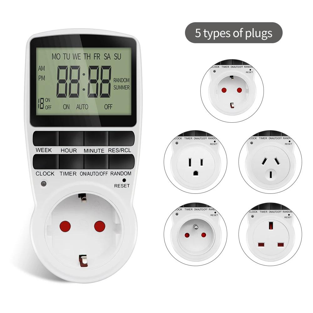 Minuterie numérique électronique, minuterie de cuisine programmable, prise de contrôle 220V EU US UK