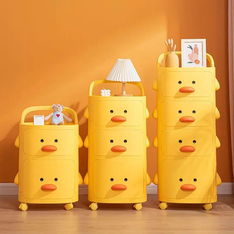 Table de chevet de dessin animé pour enfants, armoires de rangement, finition T1, organisateurs de c