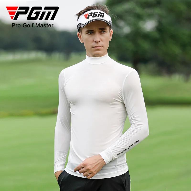 Chemise de golf homme PGM protection solaire - T-shirt Ice InjLong UV, respirant et élastique pour l'entraînement