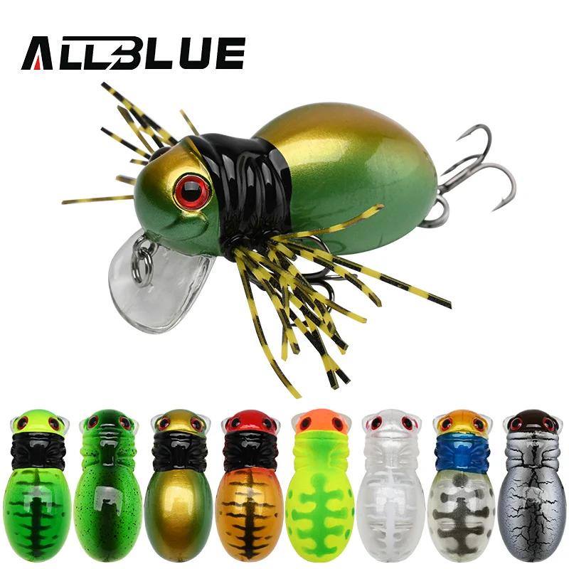ALLBLUE FATSO SPIDER Topwater peu profond manivelle 41MM 6.2G roulant insecte leurre de pêche Wobble
