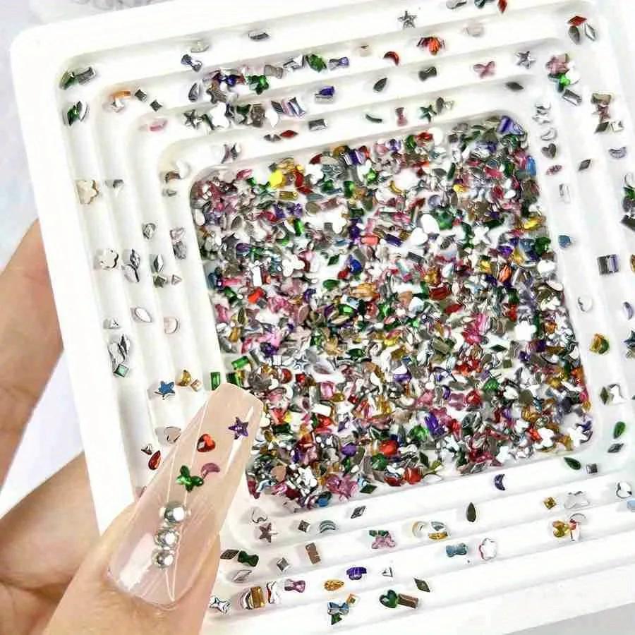 500/1000 pièces Mini Nail Art strass cristal résine Flatback diamants forme mixte étincelle bricolag