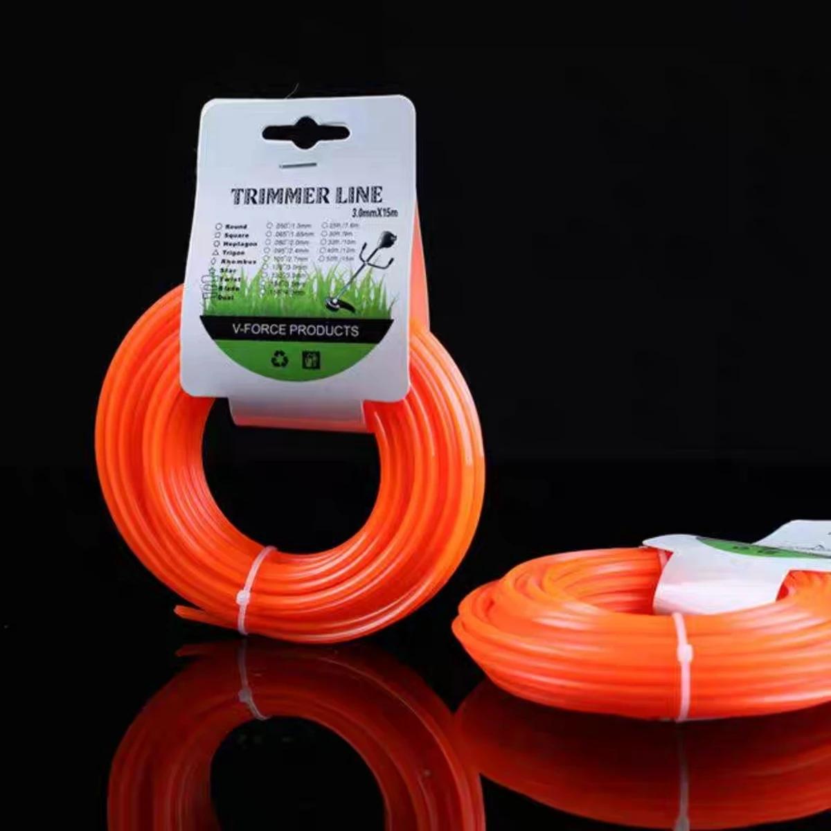 2.4mm * 15000mm tonte ronde forte tondeuse Nylon ligne débroussailleuse tondeuse fil coupe gazon têt